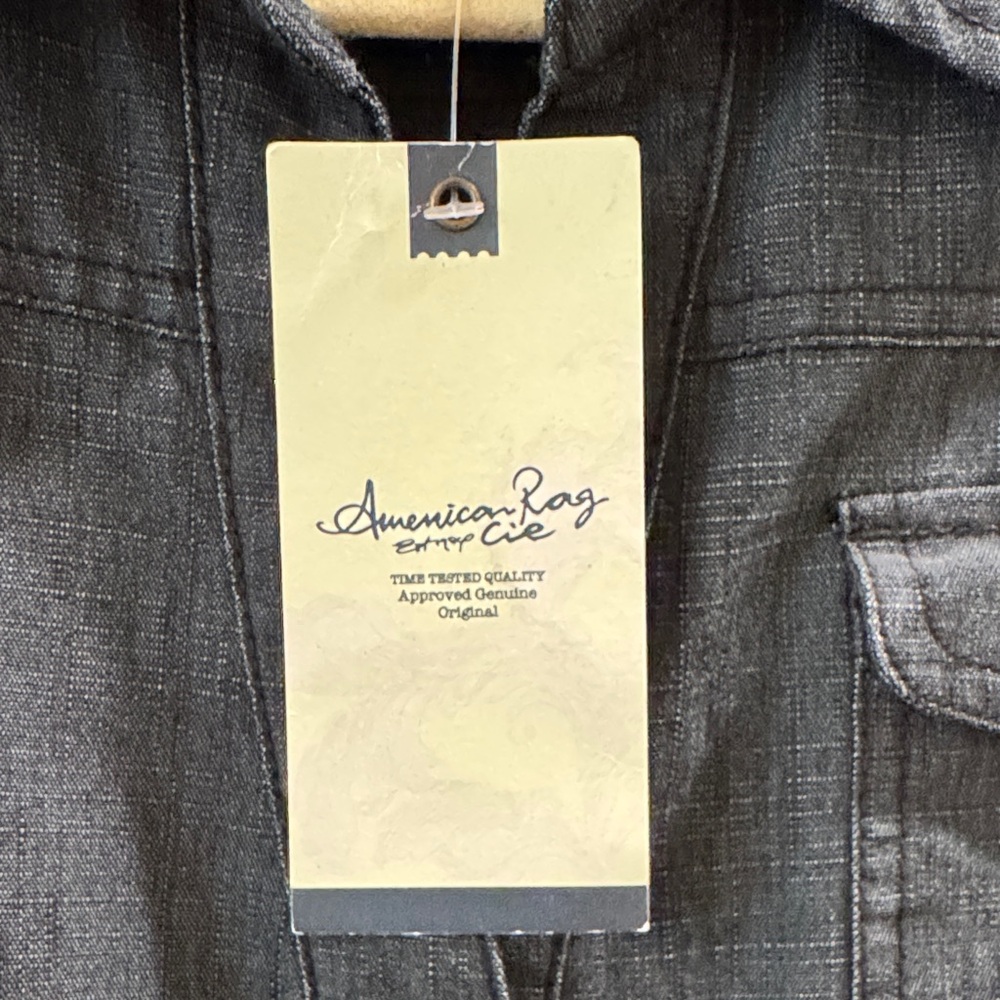 American Rag Dark Blue Denim Button-Front Fit-and-Flare Midi Dress - Picture 8 of 8